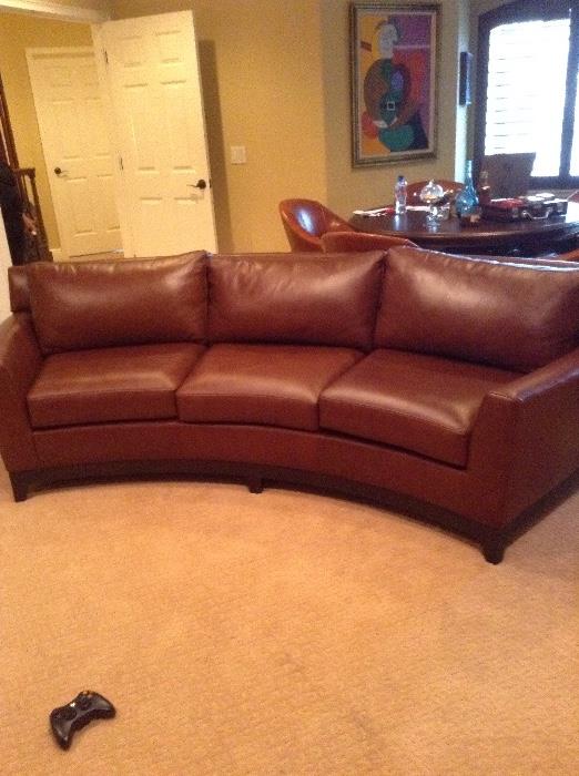Like new full leather couch from Bloomingdales 