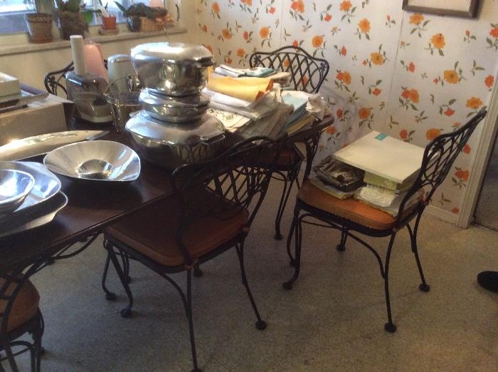 Kitchen dining set with iron and pumpkin vinyl