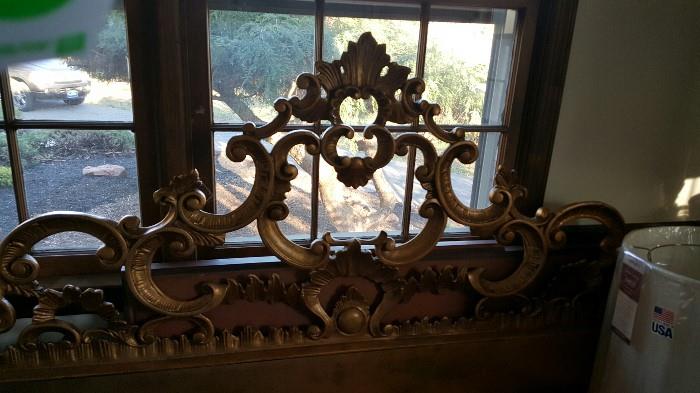 Gilded metal headboard
