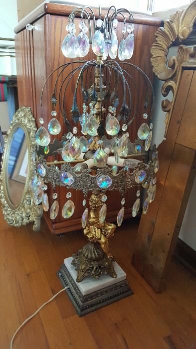One of several antique lighting fixtures