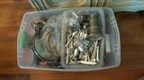One of several bins of silverplate, a few pieces of sterling also available