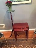 Pedestal and nesting tables. A third table for this set is in another room. They will be together for the sale.
