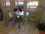 Rattan kitchenette for two.