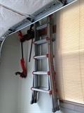 Folding ladder, weed-whacker, hedge trimmer