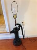 Cast iron water pump lamp. Works.