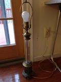 1940s neoclassical brass and glass lamp. Works.