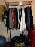 Clothing and scuba gear.