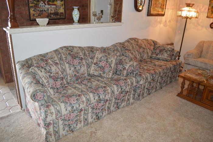 PAIR of Broyhill floral settee's