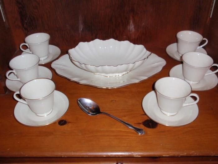 Lenox Cups and Saucers  Platter and bowl