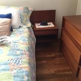floating Danish nightstands bed and dresser