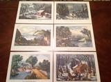 Set of vintage Currier & Ives prints.  Very nice