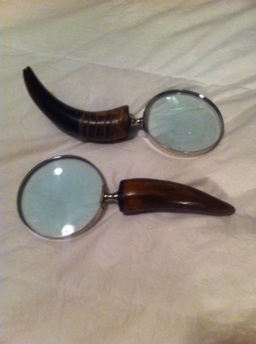 Magnify glass with horn style handles 