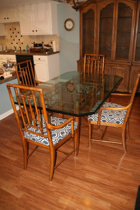 Glass Table and 4 great padded chairs