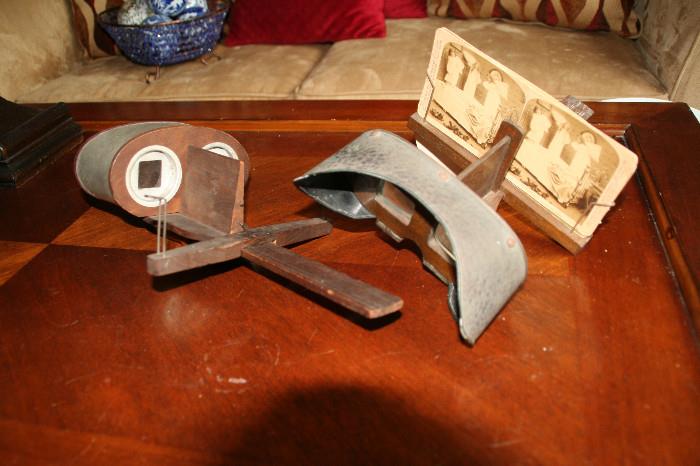 Antique Stereoscope Viewers and cards