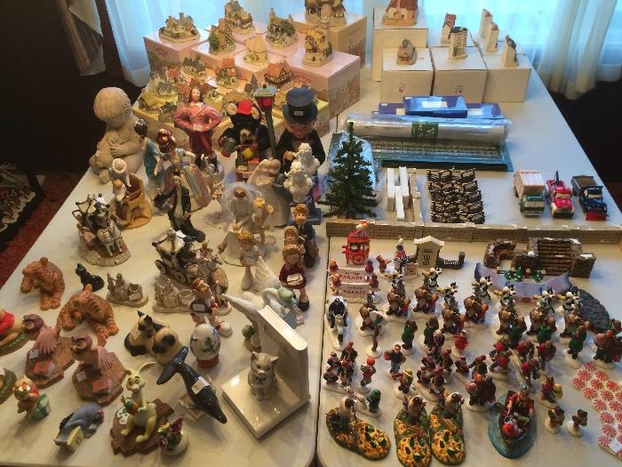 MALCOLM COOPER PUBS, DEPARTMENT 56 ACCESSORIES, AND ASSORTED FIGURINES