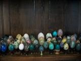 MINERAL EGGS FROM AROUND THE WORLD, SOLD AS A "LOT" WITH SHOWCASE