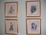 4 ANTIQUE RISQUE PRINTS