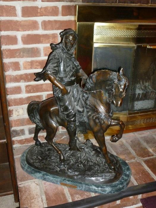BARYE Bronze "Arab on Horse"