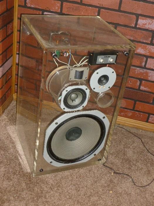 There are a pair of these awesome vintage Pioneer Lucite speakers