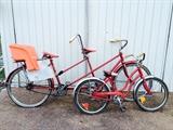 Sears Roebuck Tandem Bicycle and Schwinn Bantum girls bike