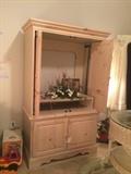 #22 pine entertainment center w sliding doors 45x22x76 $75 