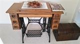 Solid oak antique singer sewing machine