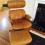 Leather Chair and Ottoman