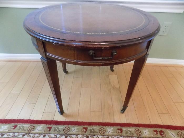 leather top accent table