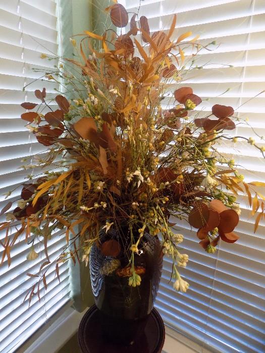 Antique Rookwood vase wth floral arrangement