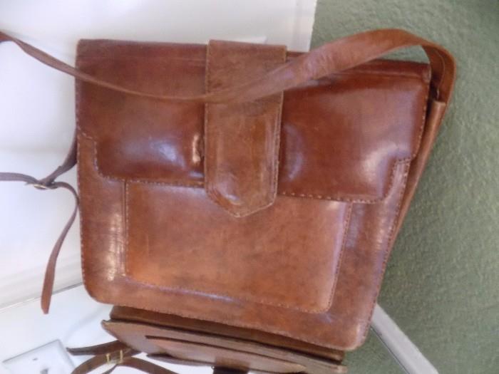 old leather satchel purse