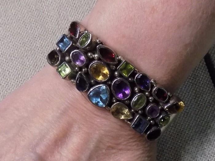 Gemstone/Sterling Cuff bracelet...wow!
