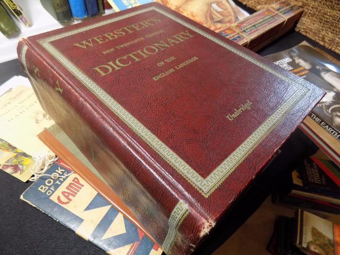 large leather bound dictionary