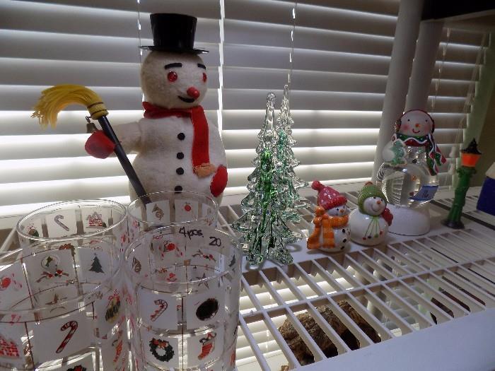 Briard Holiday glassware, vintage Snowman (Japan), crystal trees, snowmen and more
