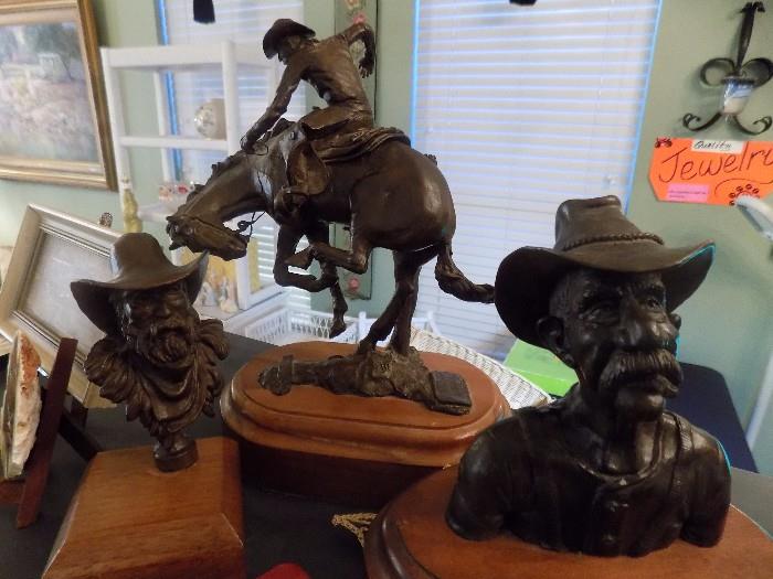 Bronze Cowboy figures by Texas artist Matt Mikeska