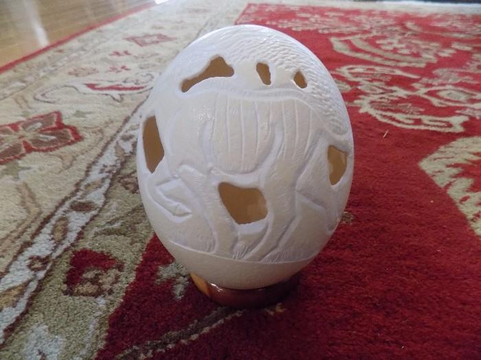 carved ostrich egg