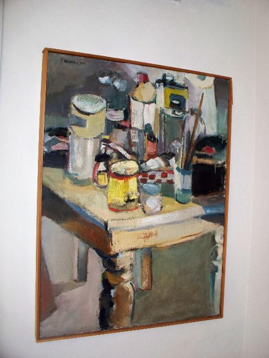 Signed Oil on Canvas R Wiegmann 1963