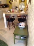 Bar stools, accent tables
