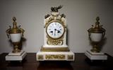 Raingo Fres Dore Bronze & Marble 3 Piece Clock Set