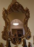 19th c. Italian Rococo Carved Wood Gilt Mirror Museum Quality w/ Shell Motif