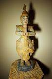 20th c. Wood Carving of Tibetan Deity Hand Painted
