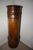 19th c. Carved Mahogany Pedestal with Swag & Floral Motif