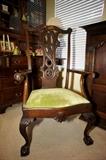18th c. Majestic Claw Footed Arm Chair