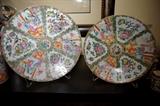 c1900 Pair of Famille Rose Large Chargers