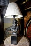 20” Tall Bronze Socrates Bust Table Lamp