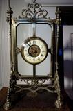 French Bronze Clock w/ Enamel Dial