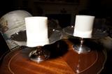 Pair of Sterling Footed Candle Holders