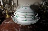 18” Herend Soup Tureen & Platter with Green Rose