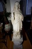 49” Tall Carved Carrera Marble Statue of Christ on Marble Pedestal