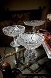 3 Assorted Cut Crystal Short Stemmed Compotes