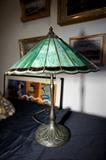 Double Signed Handel Table Lamp As Is